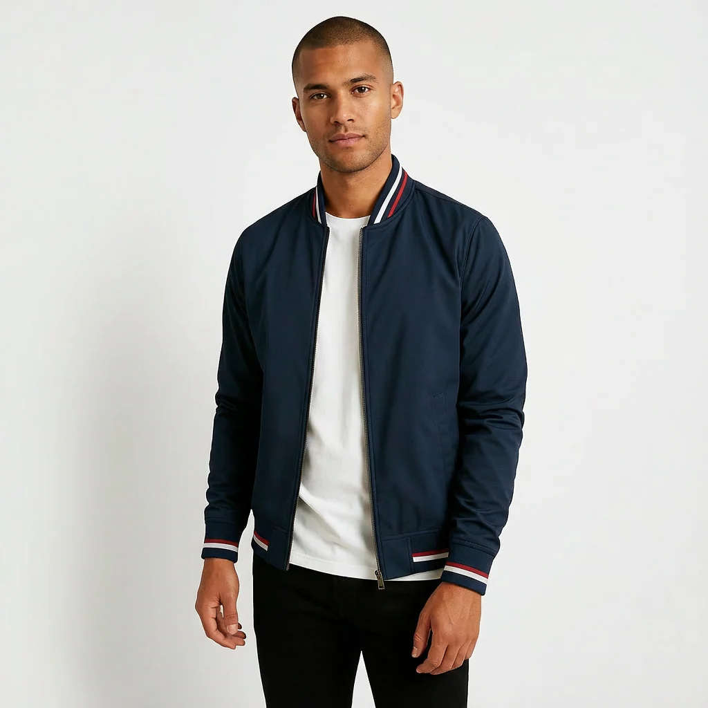 Alan | Men’s Trendy Windproof Bomber Jacket with Ribbed Cuffs