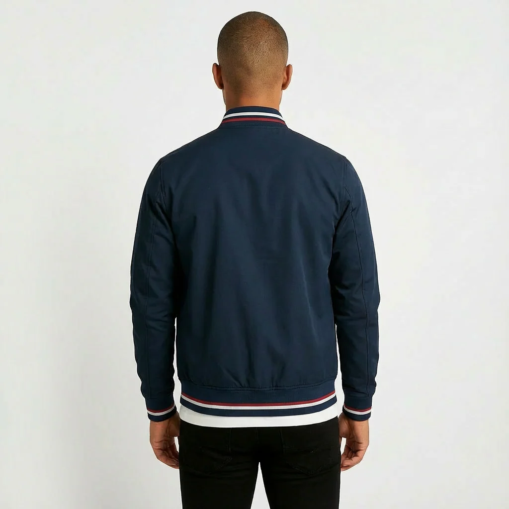 Alan | Men’s Trendy Windproof Bomber Jacket with Ribbed Cuffs - Image 2