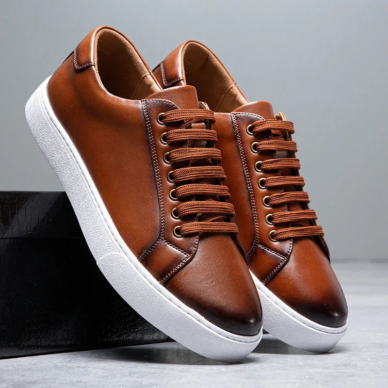 Barnaby | Men’s Classic Trainers with White Sole - Image 10
