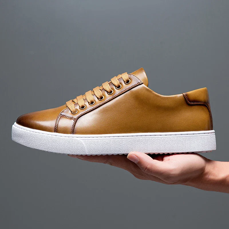 Barnaby | Men’s Classic Trainers with White Sole - Image 13