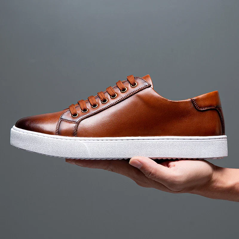 Barnaby | Men’s Classic Trainers with White Sole - Image 14