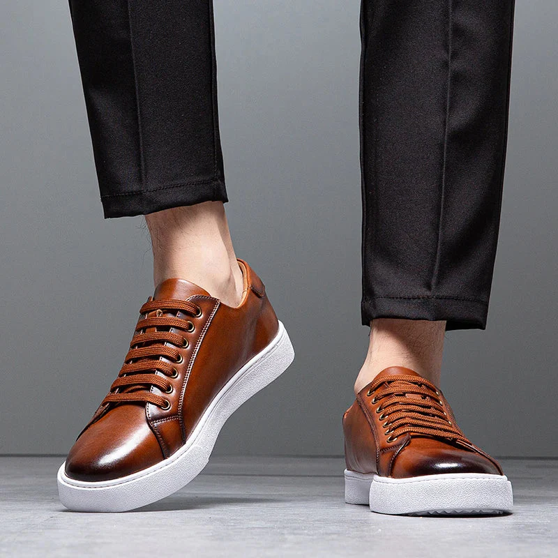 Barnaby | Men’s Classic Trainers with White Sole - Image 4