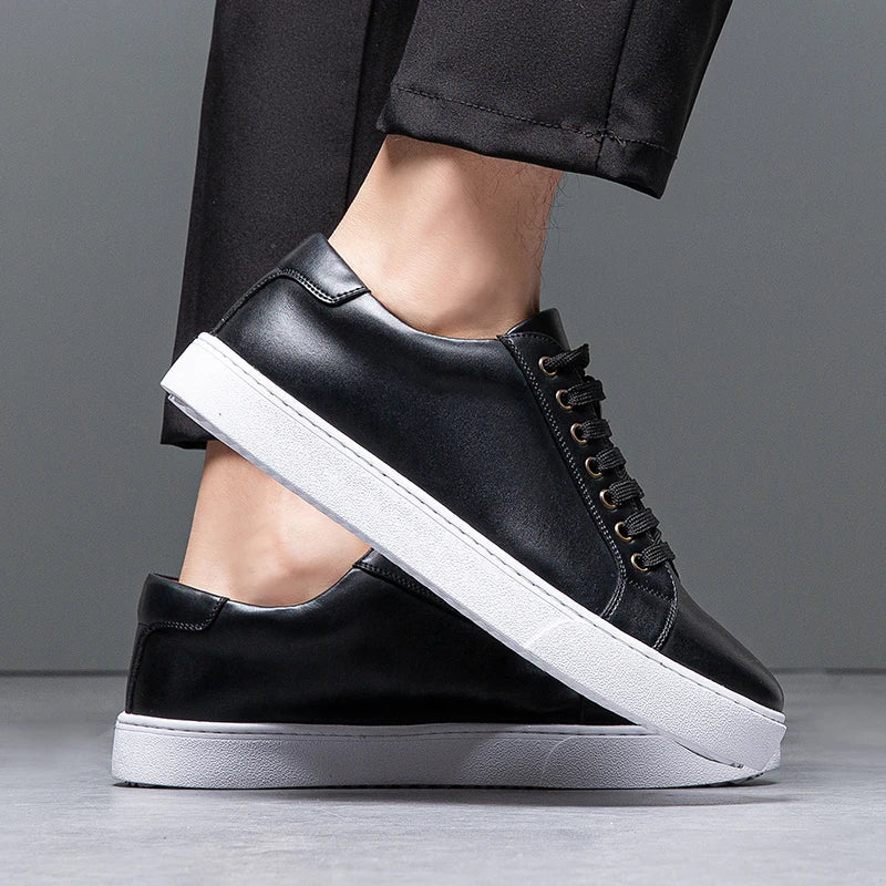 Barnaby | Men’s Classic Trainers with White Sole - Image 6