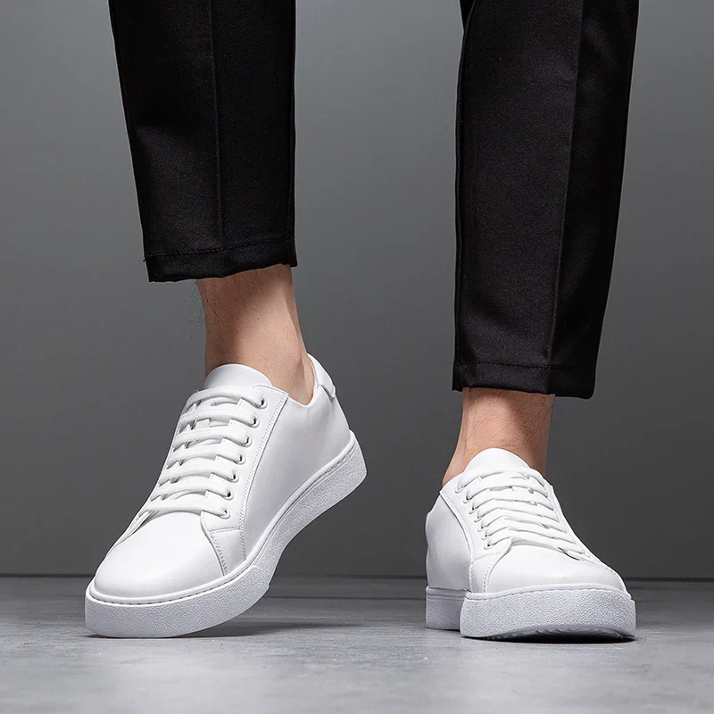Barnaby | Men’s Classic Trainers with White Sole - Image 8
