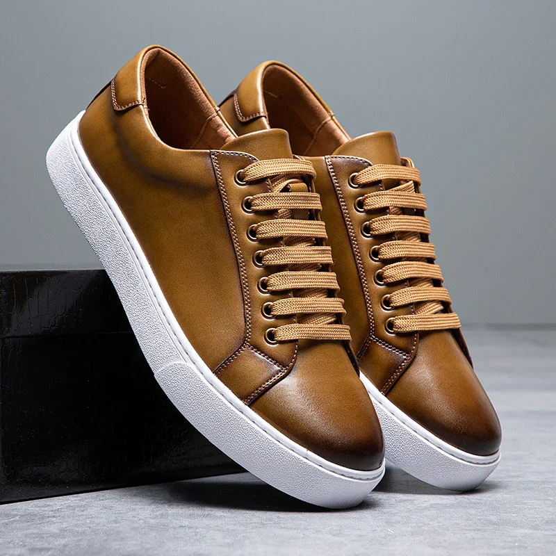 Barnaby | Men’s Classic Trainers with White Sole - Image 9