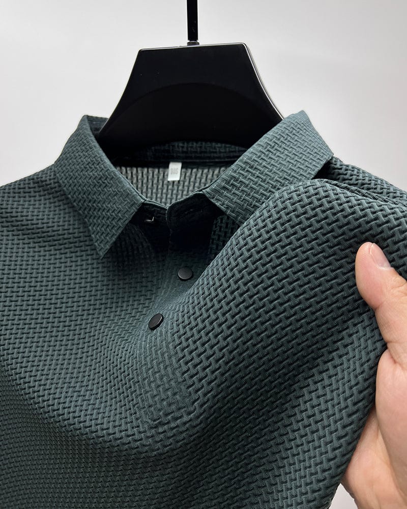 Charlie | Men’s Classic Summer Short Sleeve Textured Polo Shirt - Image 12