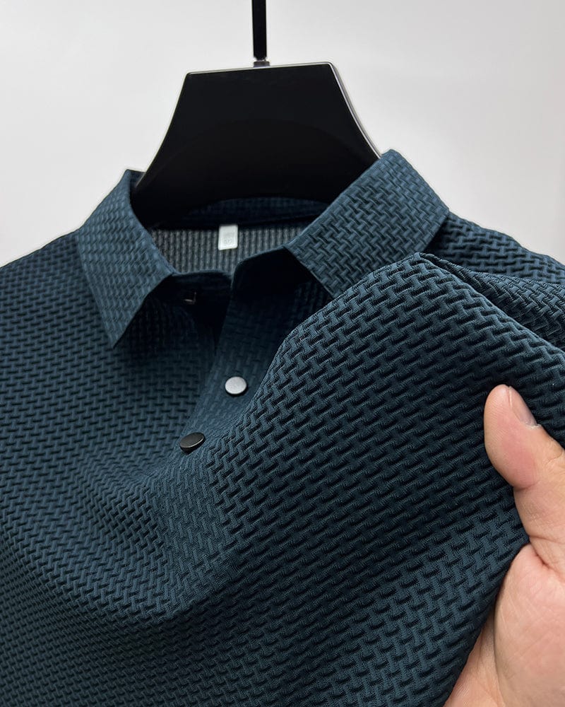Charlie | Men’s Classic Summer Short Sleeve Textured Polo Shirt - Image 4
