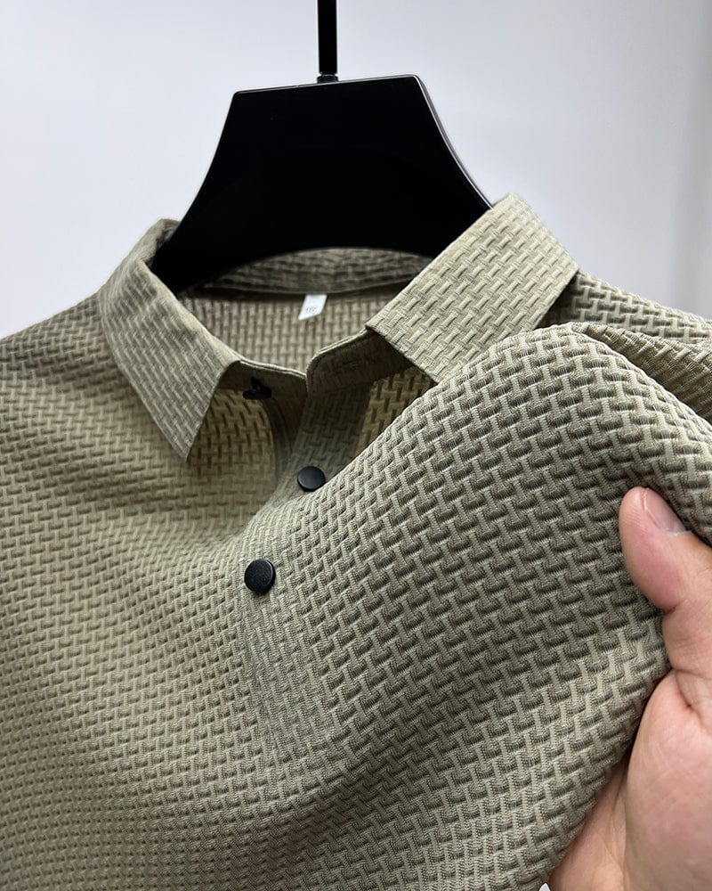 Charlie | Men’s Classic Summer Short Sleeve Textured Polo Shirt - Image 6