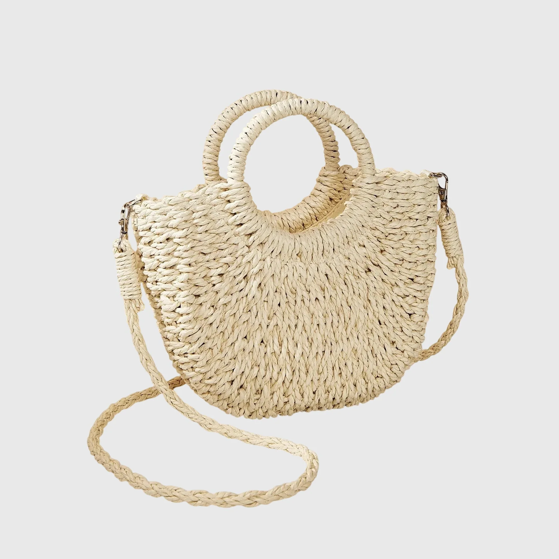 Clara | Women’s Summer Beach Hand Bag with Round Handles - Image 8