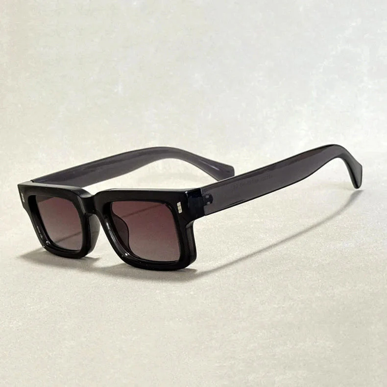 Classic Vintage Rectangular Sunglasses with Tinted Lenses