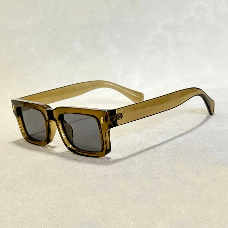 Classic Vintage Rectangular Sunglasses with Tinted Lenses - Image 5