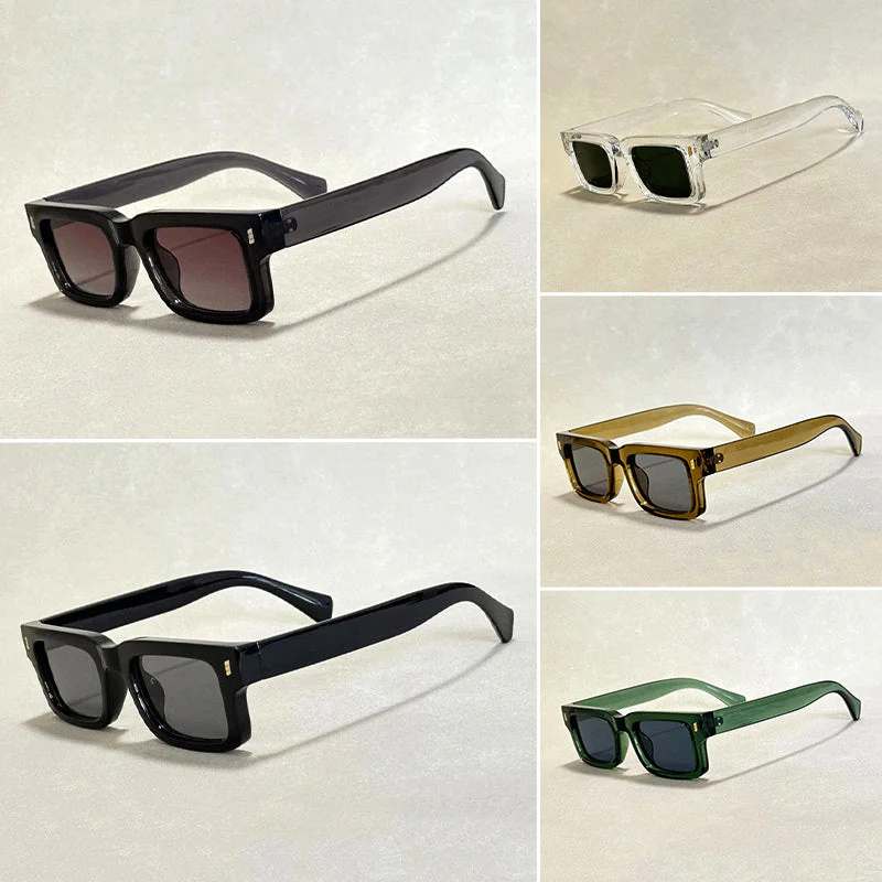 Classic Vintage Rectangular Sunglasses with Tinted Lenses - Image 8