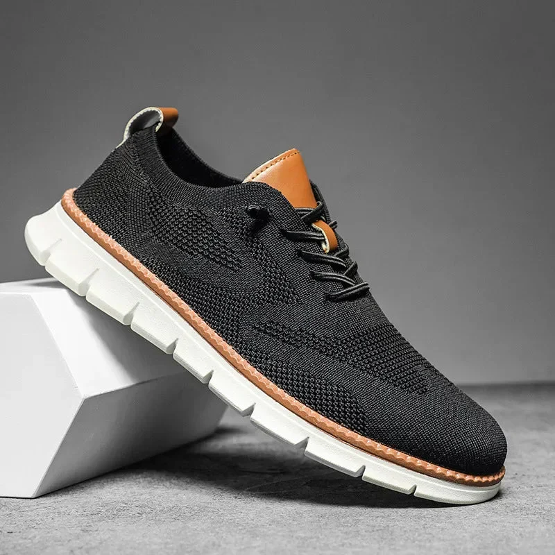 Cormac | Men’s Summer Breathable Knit Trainers with Chunky Sole - Image 3