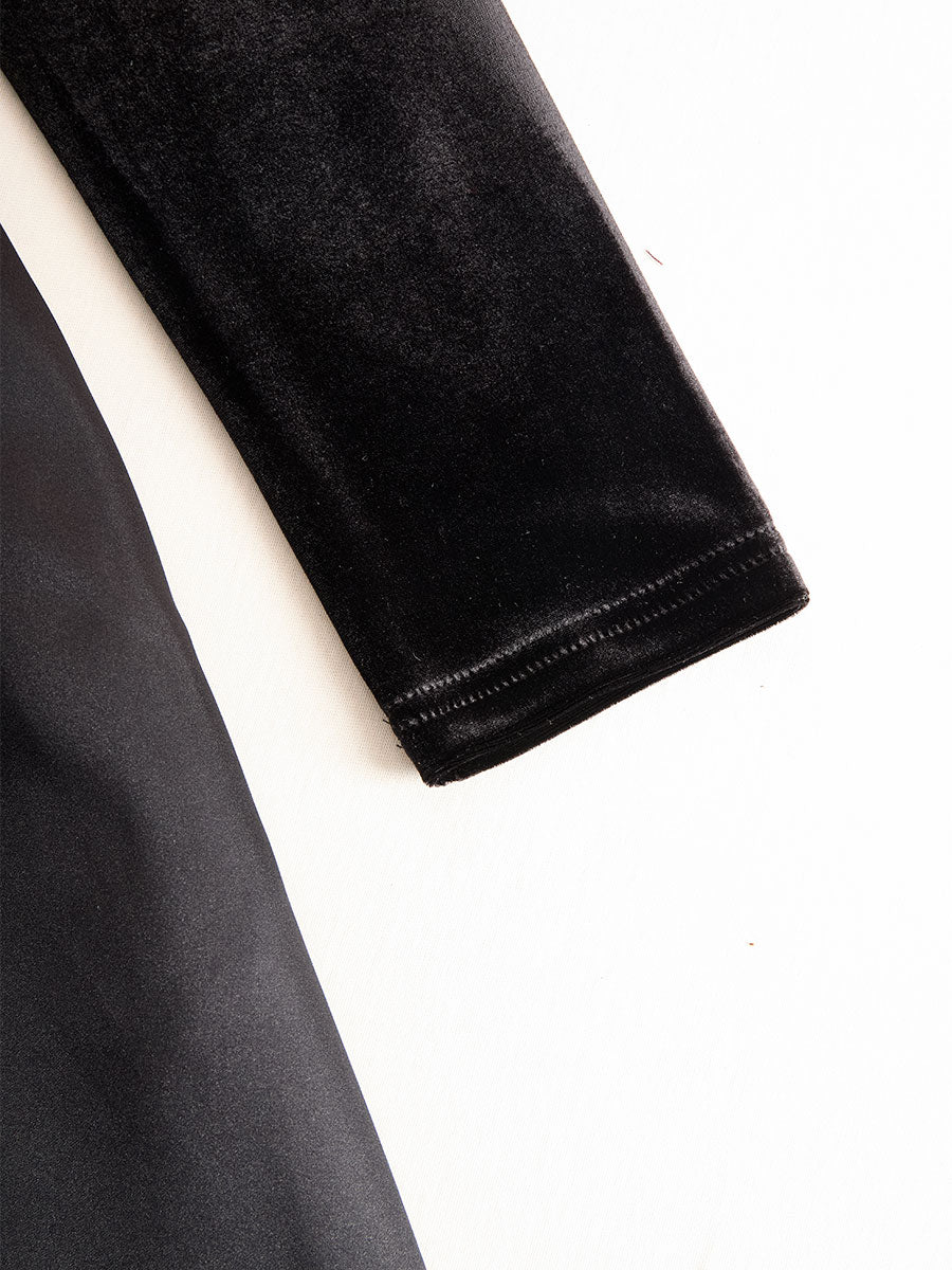 Danielle | Women’s Midi Velvet Graduation Dress with Satin Skirt - Image 7