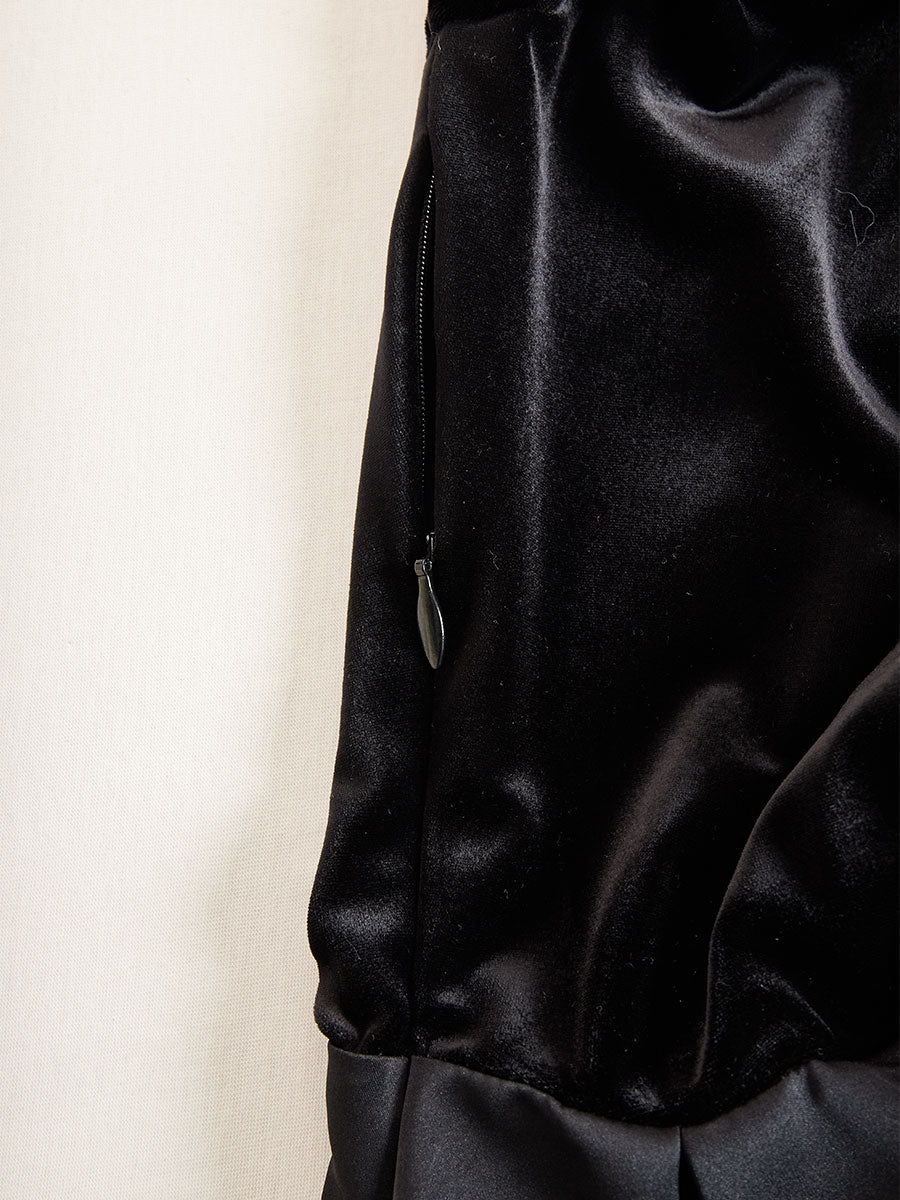 Danielle | Women’s Midi Velvet Graduation Dress with Satin Skirt - Image 8