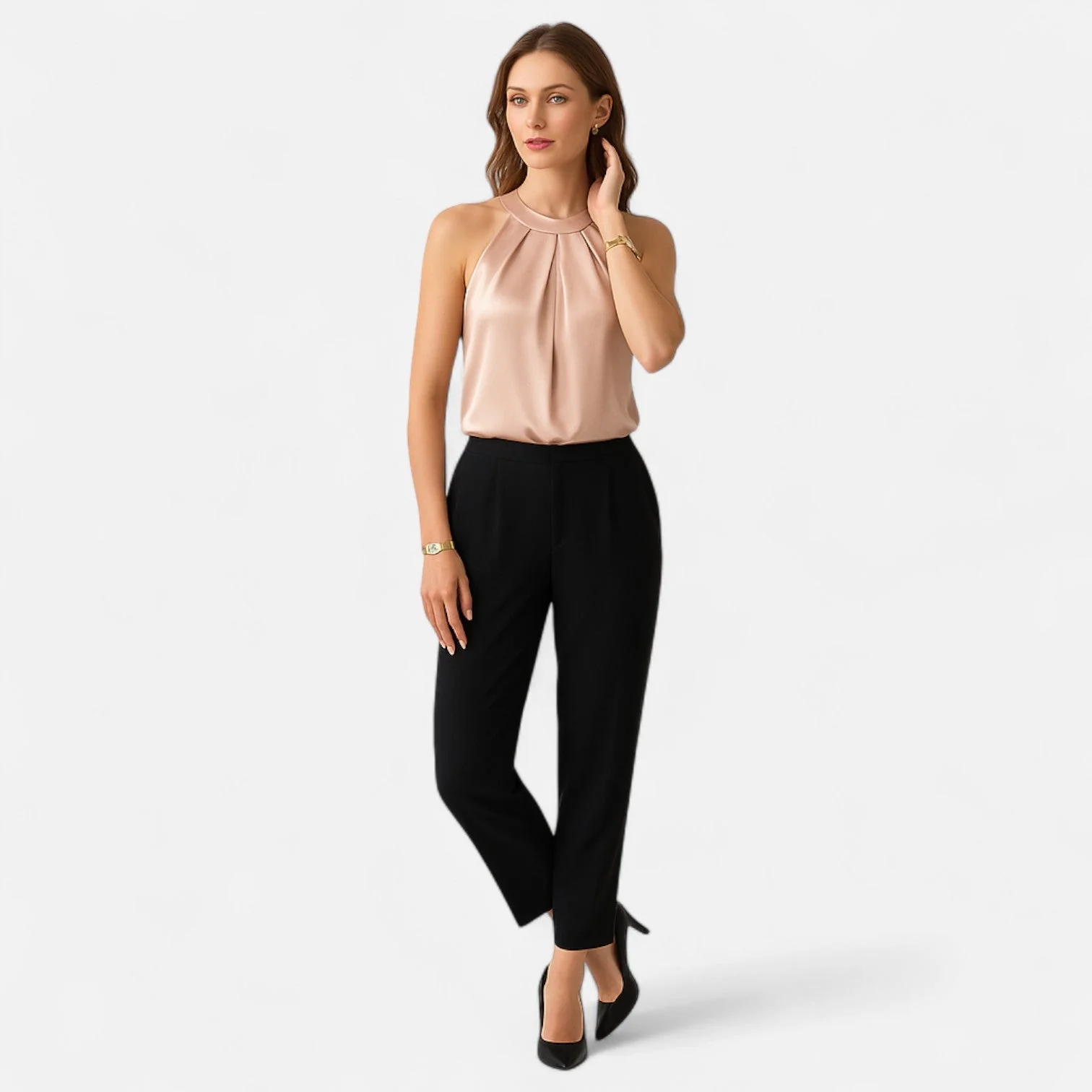 Delphine | Women’s Elegant Summer Blouse with Halter Neck - Image 3
