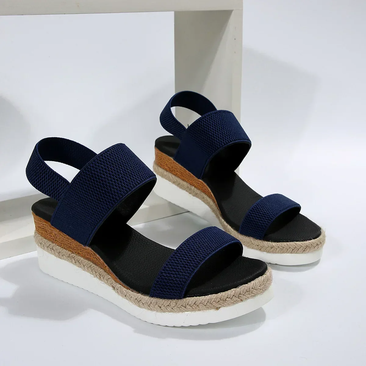 Diane | Women’s Elegant Platform Sandals with Elastic Straps - Image 4