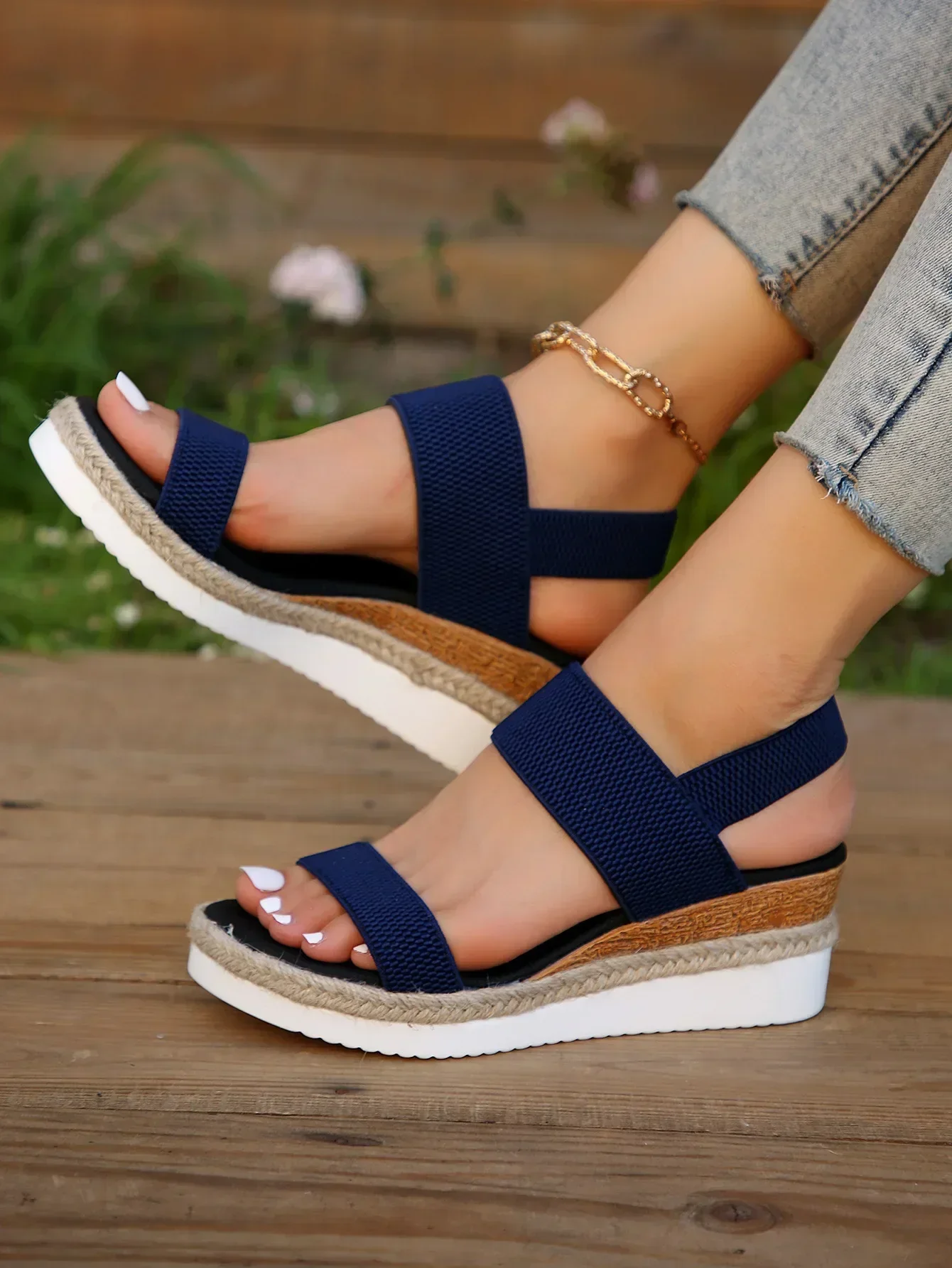 Diane | Women’s Elegant Platform Sandals with Elastic Straps - Image 8