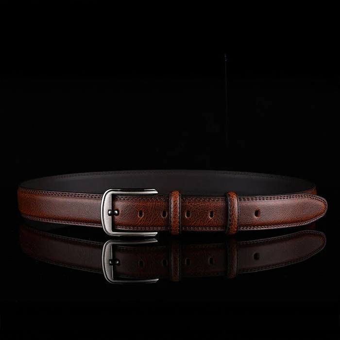 Dominic | Men’s Classic Leather Belt with Silver Buckle - Image 7