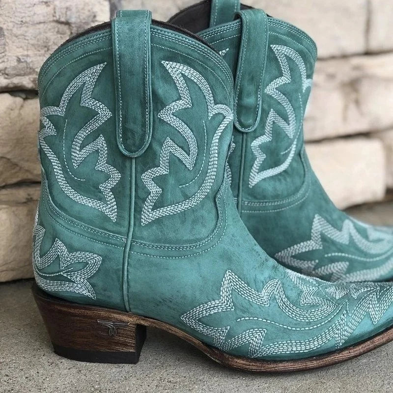 Elsie | Women’s Classic Western Cowboy Boots with Embroidered Stitching - Image 3