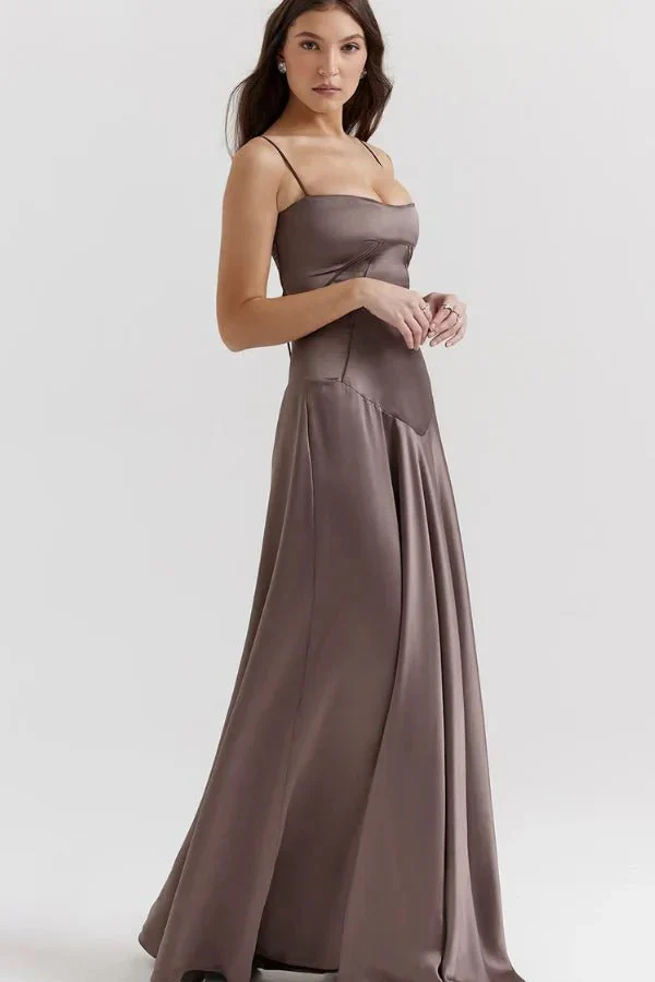 Esme | Women’s Elegant Maxi Wedding Guest Gown with Spaghetti Straps - Image 15