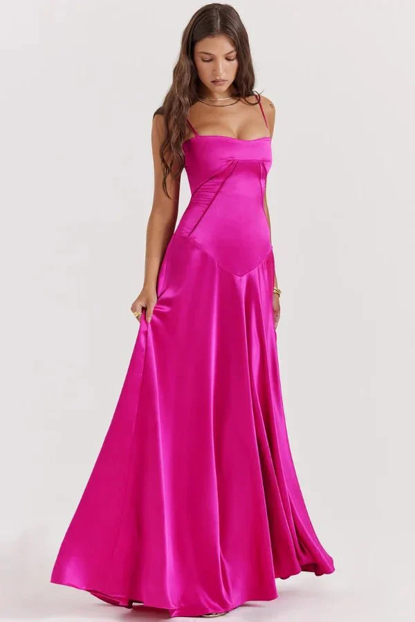 Esme | Women’s Elegant Maxi Wedding Guest Gown with Spaghetti Straps - Image 25