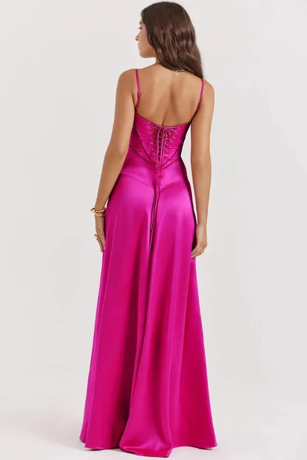 Esme | Women’s Elegant Maxi Wedding Guest Gown with Spaghetti Straps - Image 28