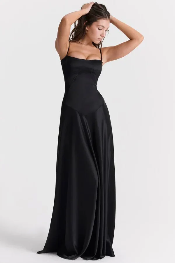 Esme | Women’s Elegant Maxi Wedding Guest Gown with Spaghetti Straps - Image 3