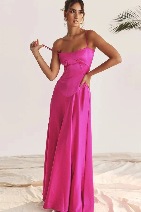 Esme | Women’s Elegant Maxi Wedding Guest Gown with Spaghetti Straps - Image 38