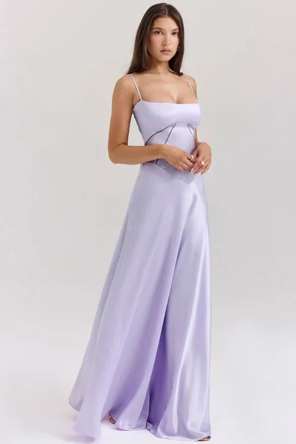 Esme | Women’s Elegant Maxi Wedding Guest Gown with Spaghetti Straps - Image 49