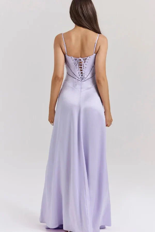 Esme | Women’s Elegant Maxi Wedding Guest Gown with Spaghetti Straps - Image 51