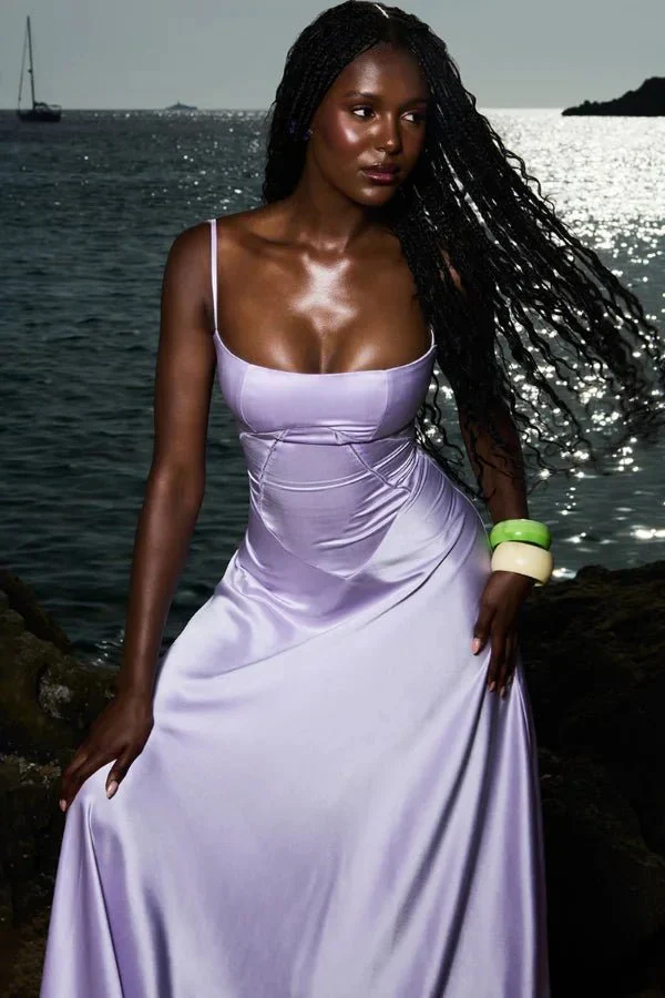 Esme | Women’s Elegant Maxi Wedding Guest Gown with Spaghetti Straps - Image 53