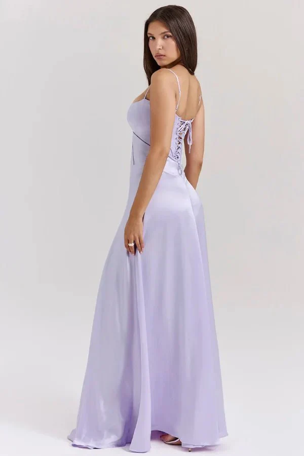 Esme | Women’s Elegant Maxi Wedding Guest Gown with Spaghetti Straps - Image 54