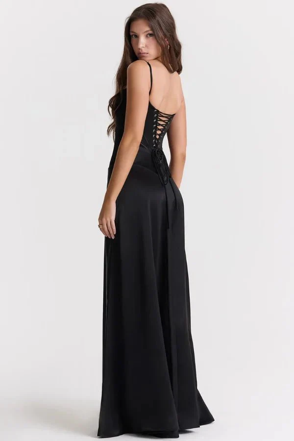Esme | Women’s Elegant Maxi Wedding Guest Gown with Spaghetti Straps - Image 7
