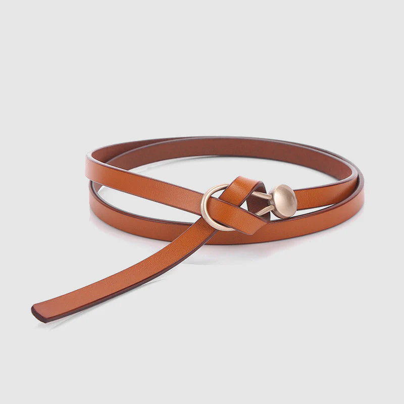 Esme | Women’s Elegant Slim Leather Belt with Metal Hook - Image 3