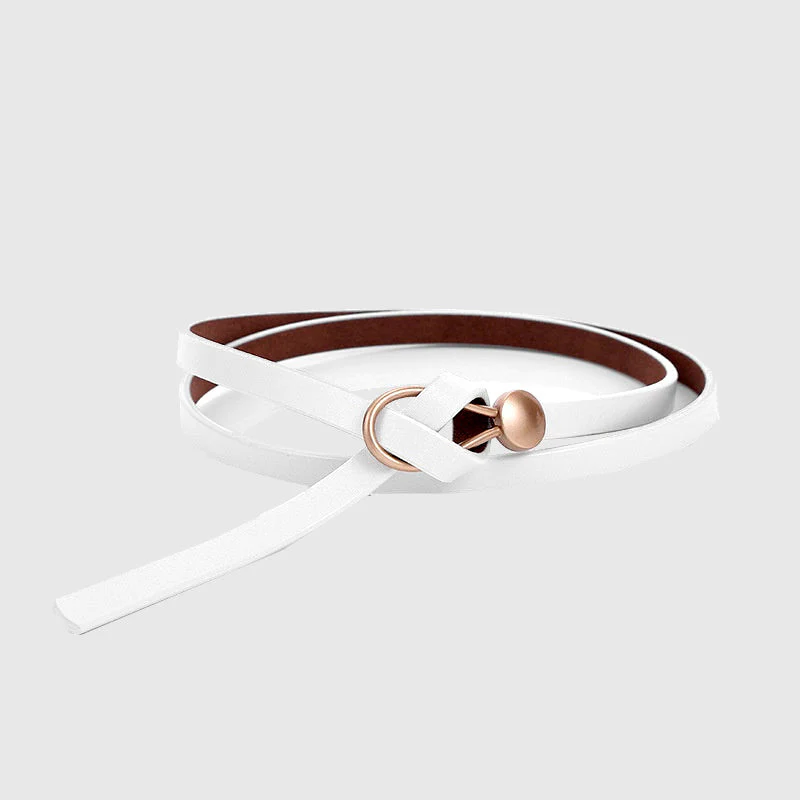 Esme | Women’s Elegant Slim Leather Belt with Metal Hook - Image 4
