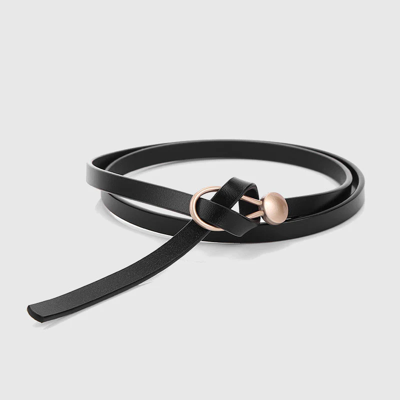 Esme | Women’s Elegant Slim Leather Belt with Metal Hook - Image 5