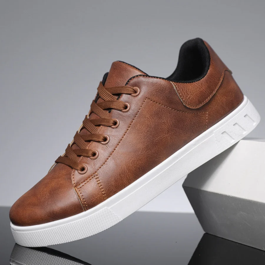 Euan | Men’s Classic Trainers with White Sole - Image 3