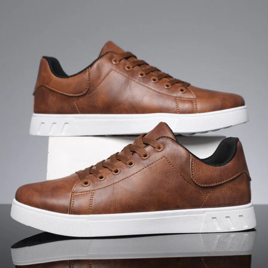 Euan | Men’s Classic Trainers with White Sole - Image 4