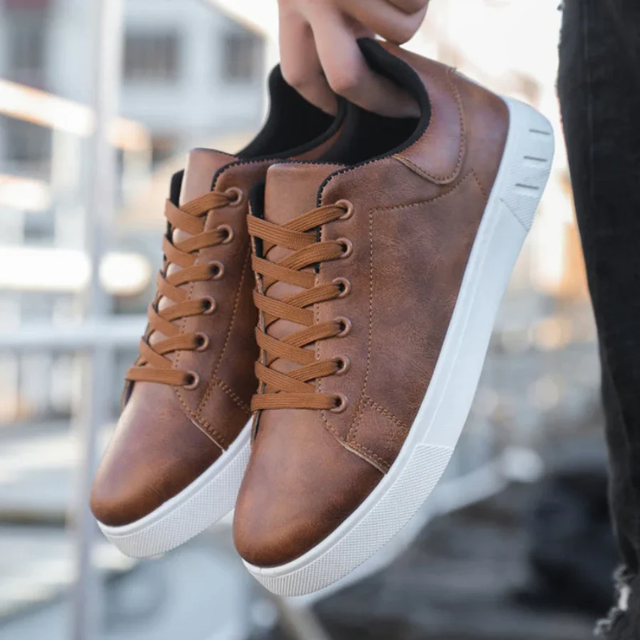 Euan | Men’s Classic Trainers with White Sole - Image 5