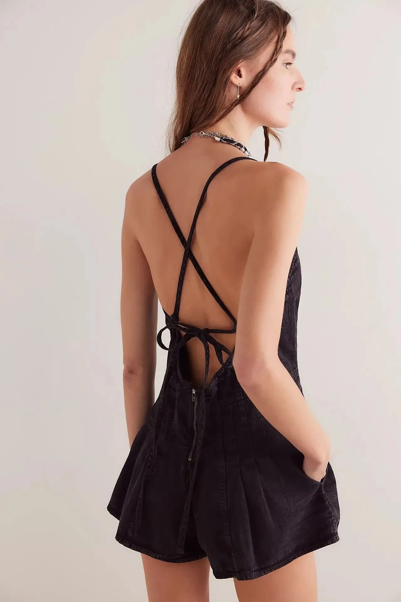 Fiona | Women’s Summer Plunge Dress with Crisscross Back - Image 15