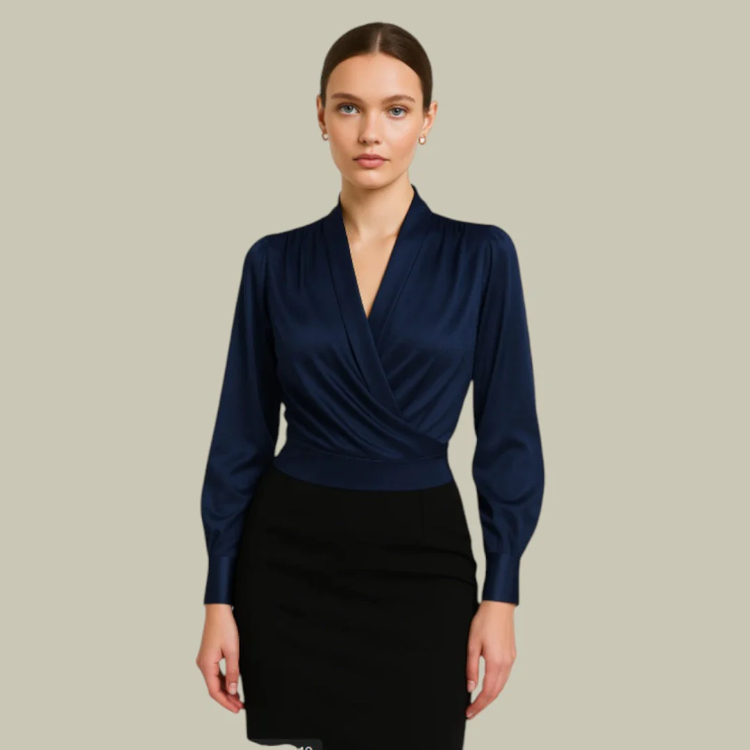 Florence | Women’s Elegant Blouse with Wrap Front