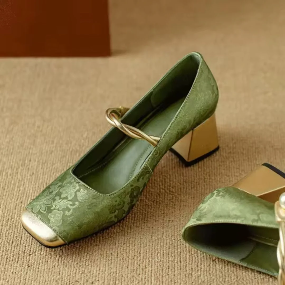 Florence | Women’s Elegant Heels with Gold Toe Cap - Image 4