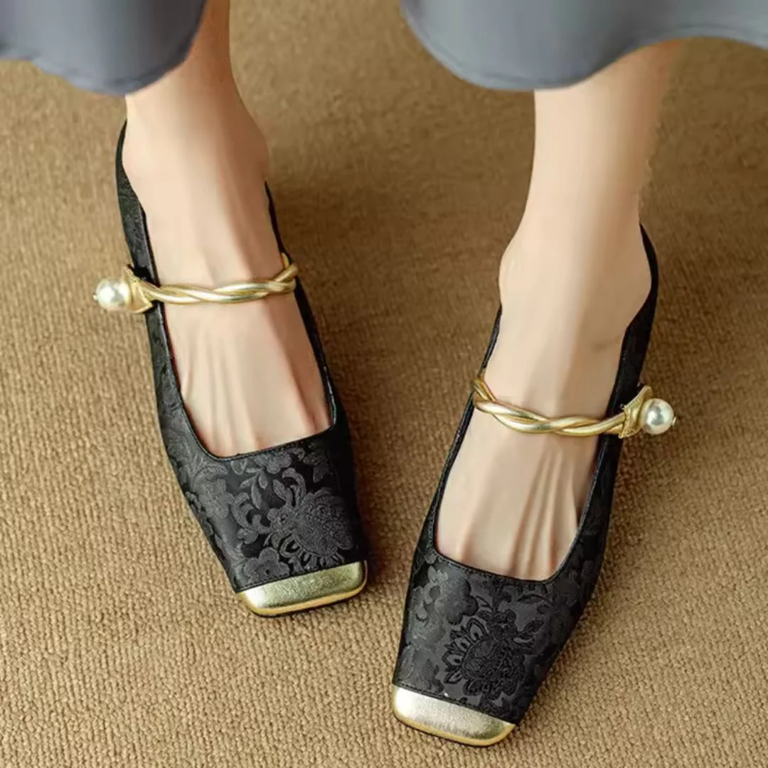 Florence | Women’s Elegant Heels with Gold Toe Cap - Image 5
