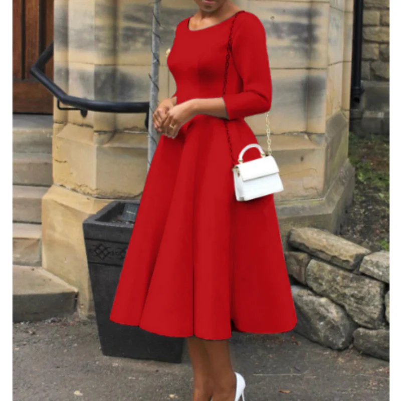 Grace | Women’s Classic Midi A-Line Wedding Dress with Embellished Belt - Image 11