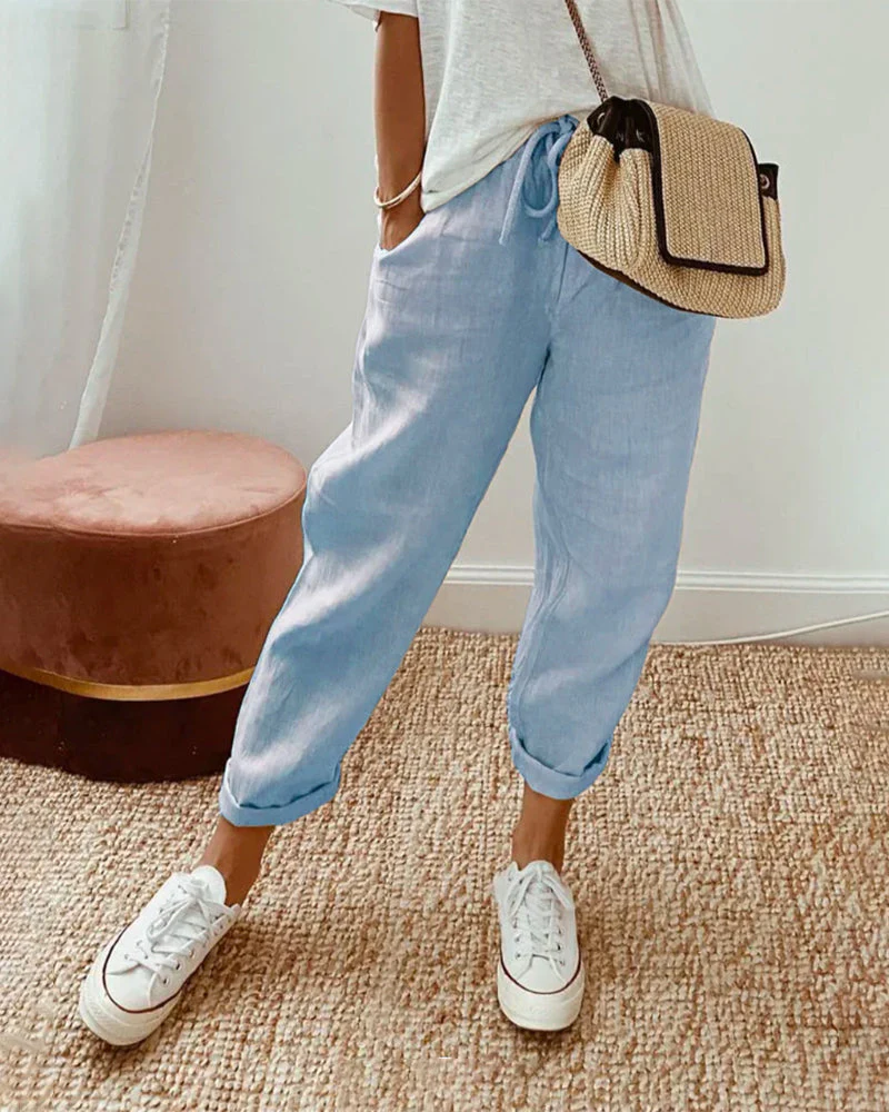 Grace | Women’s Relaxed Casual Trousers with Drawstring Waist - Image 3