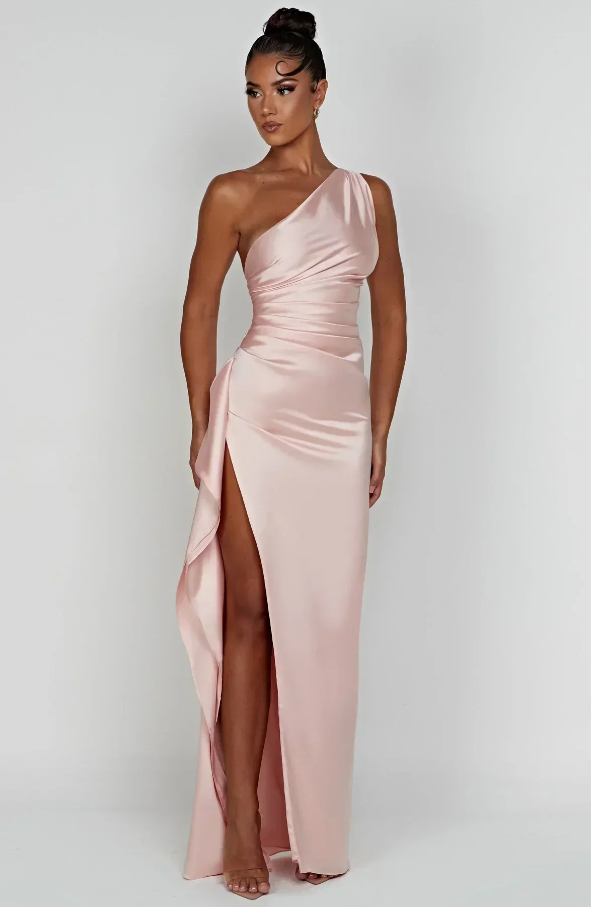 Gwendolen | Women's Elegant One Shoulder Maxi Dress with Asymmetric Straps - Image 8