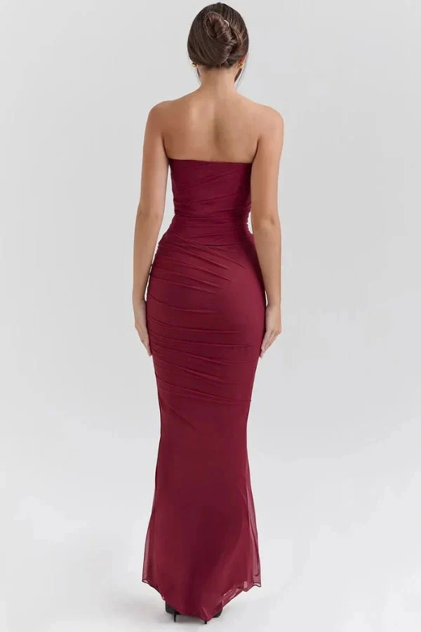 Hailey | Women’s Elegant Maxi Halterneck Wedding guest gown with Mermaid Hem - Image 14