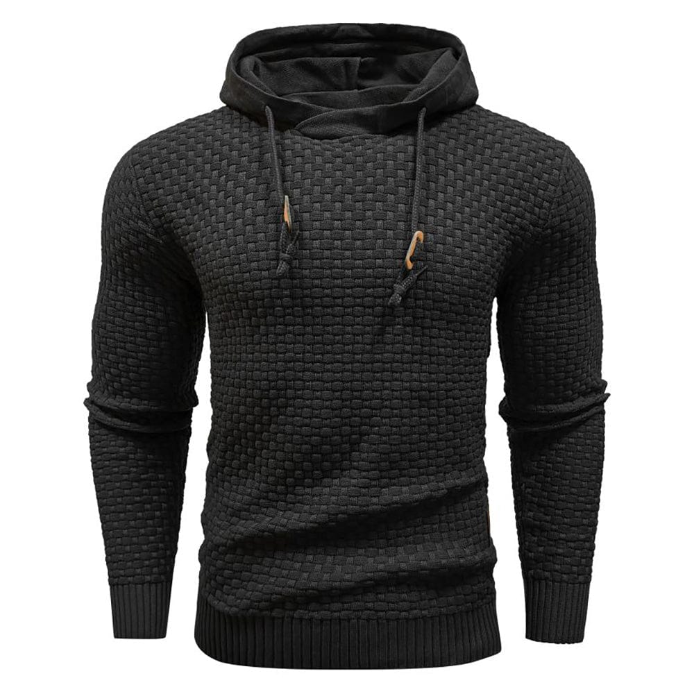 Harley | Men’s Casual Textured Hoodie with Drawstring Hood - Image 10