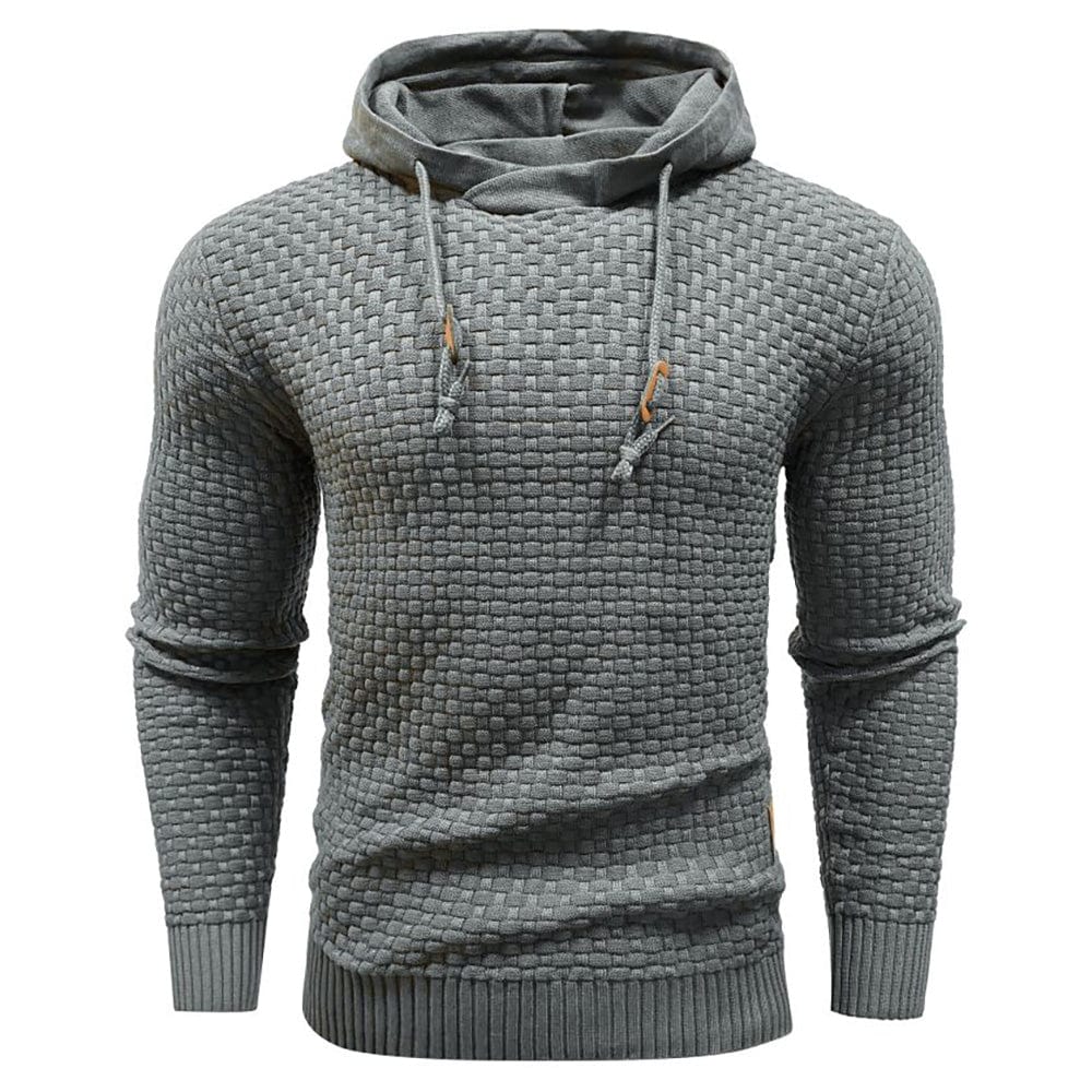 Harley | Men’s Casual Textured Hoodie with Drawstring Hood - Image 11